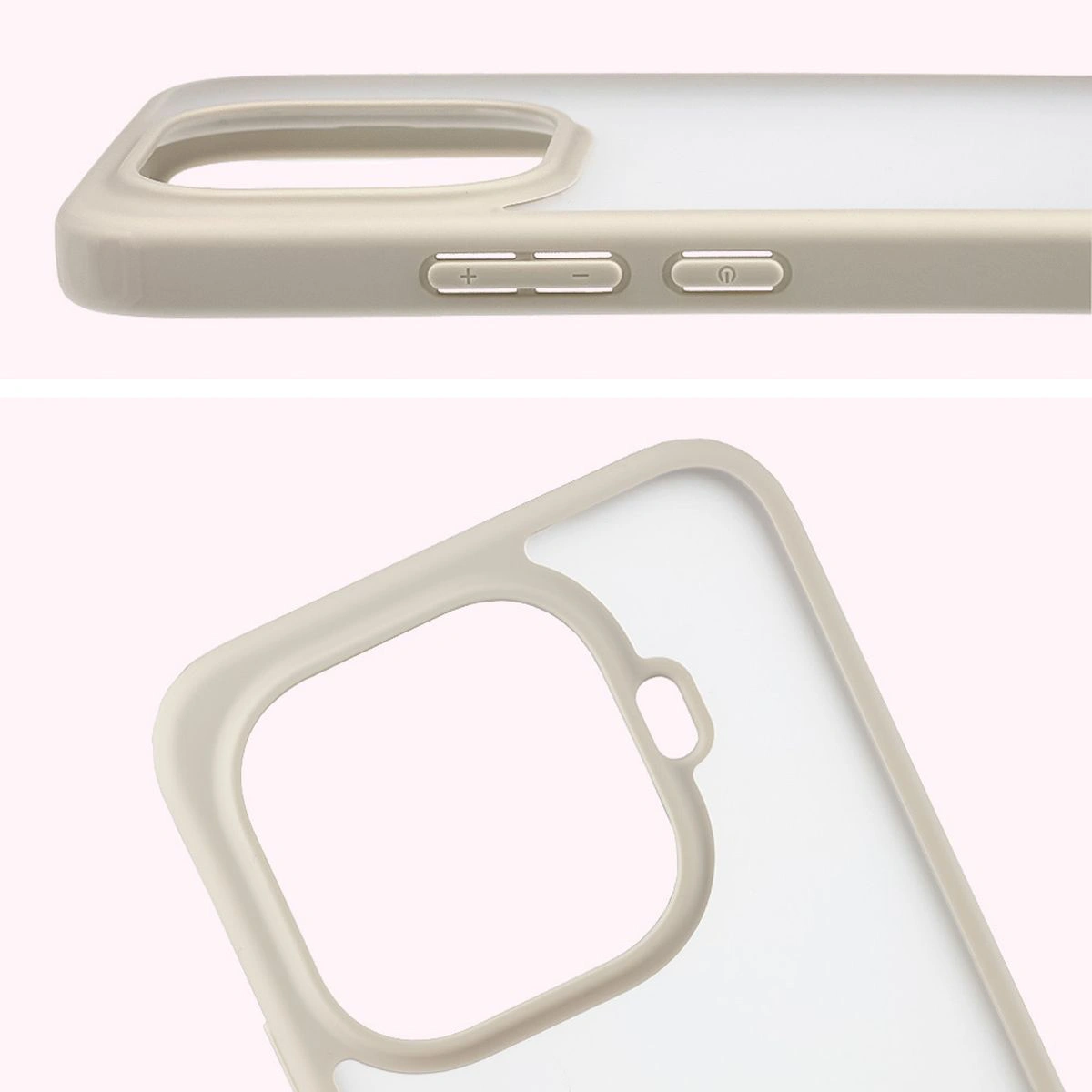 Pełne wycięcie i podwyższone krawędzie aparatu w etui Bizon Case Angelo do Xiaomi 15T Pro