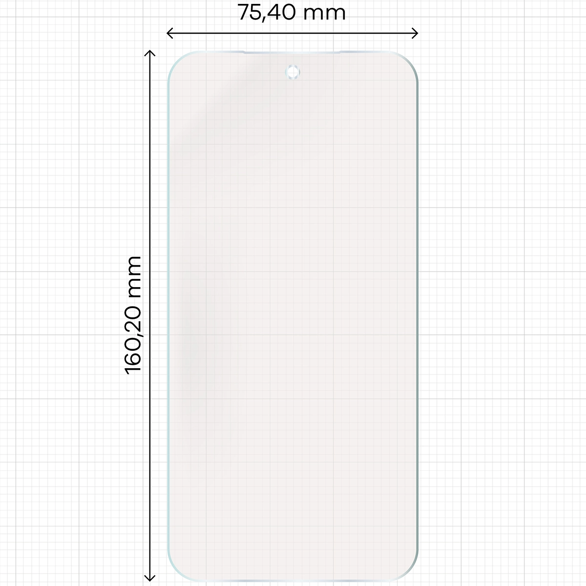 Miarka z wymiarami folii matowej Bizon Film Sun do Xiaomi 15T Pro