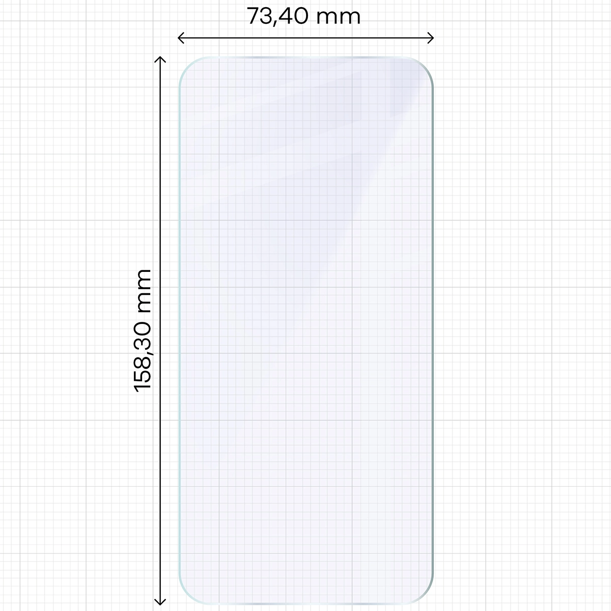 Miarka z wymiarami szkła hybrydowego Bizon Hybrid Mule Duo do Xiaomi 15T Pro