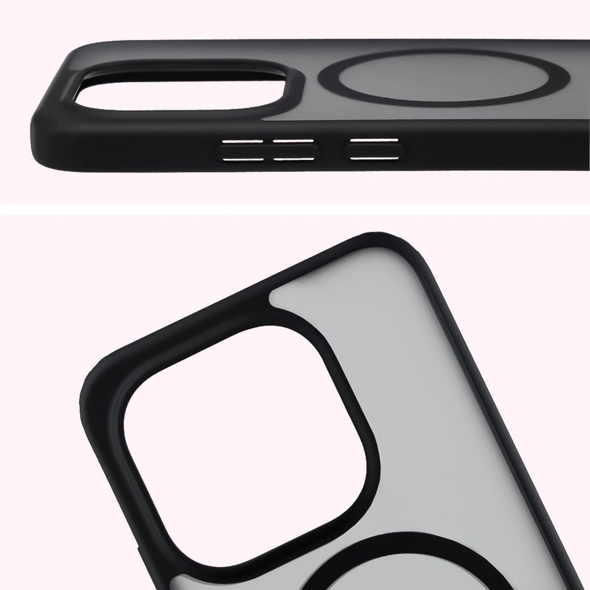 Pełne wycięcie i podwyższone krawędzie aparatu w etui Bizon Case MatteO do Xiaomi 15T