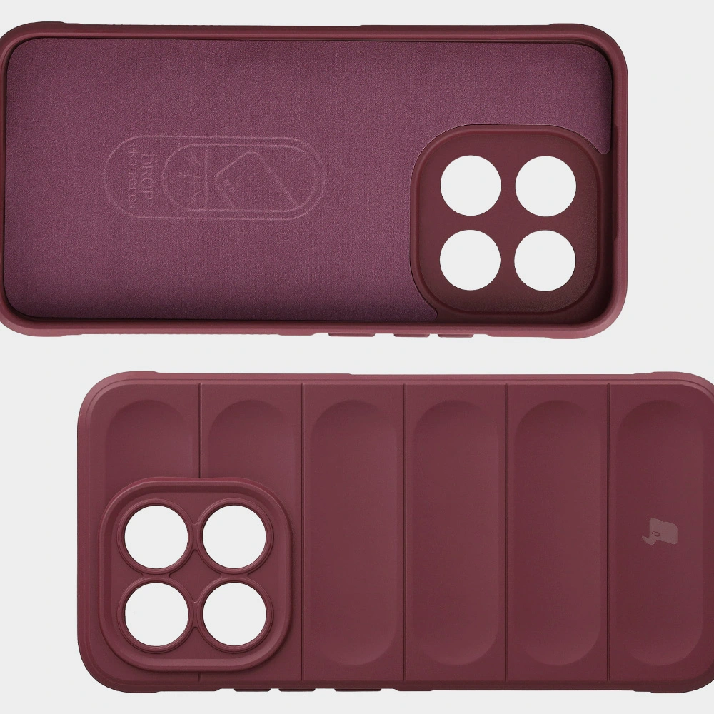 Wyściółka z mikrofibry, wyżłobienia na pleckach i wzmocnione narożniki w etui Bizon Case Tur do Xiaomi 15T