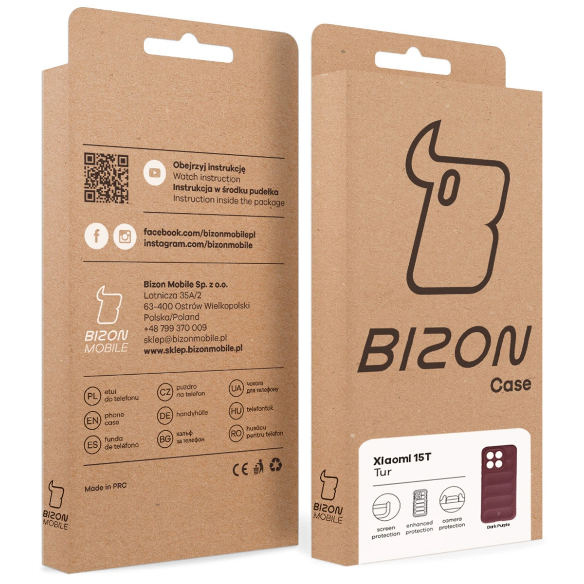 Kraftowe pudełko Bizon Case z dedykowaną etykietą do Xiaomi 15T