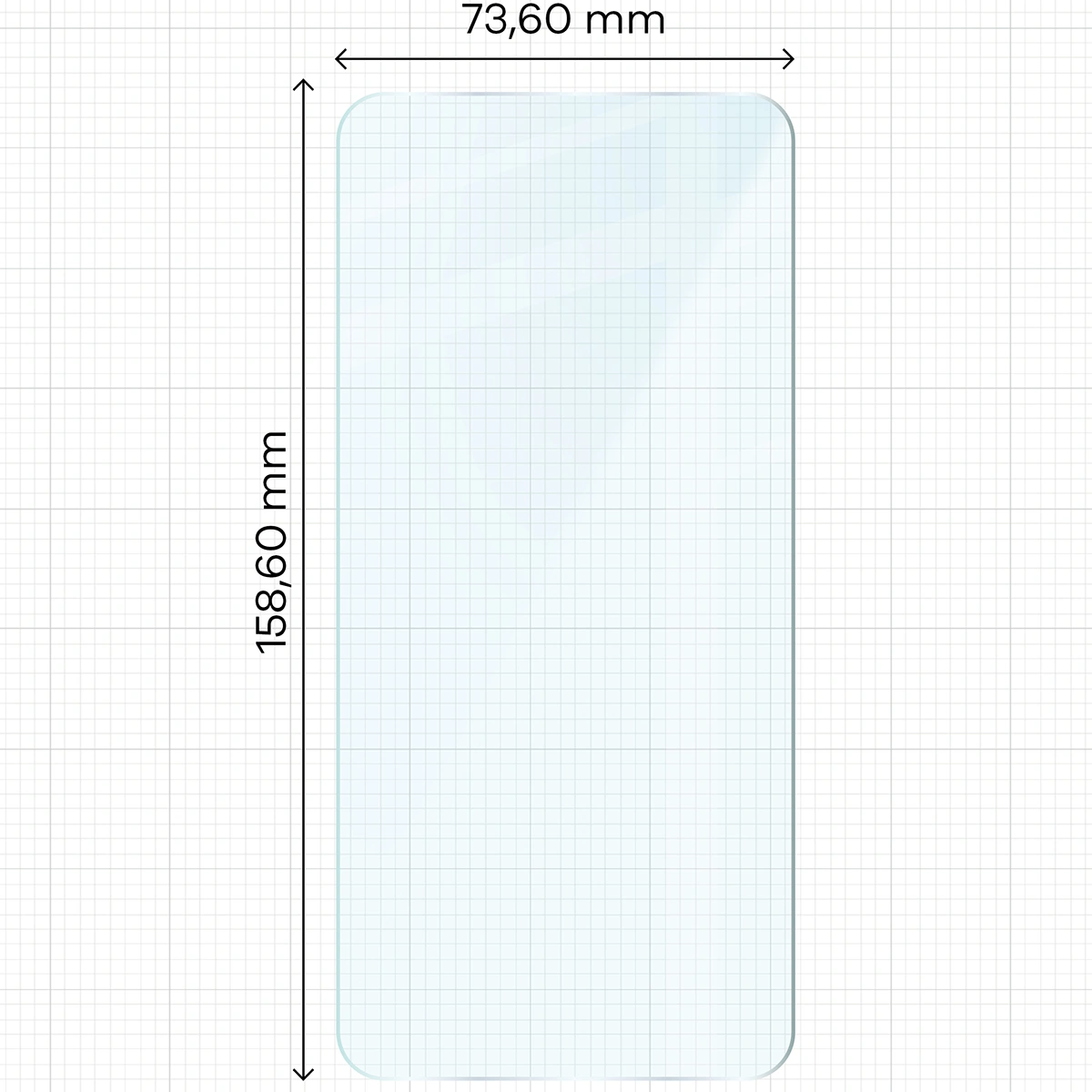 Miarka z wymiarami szkła hartowanego Bizon Glass Clear do Xiaomi 15T / Xiaomi 15T Pro