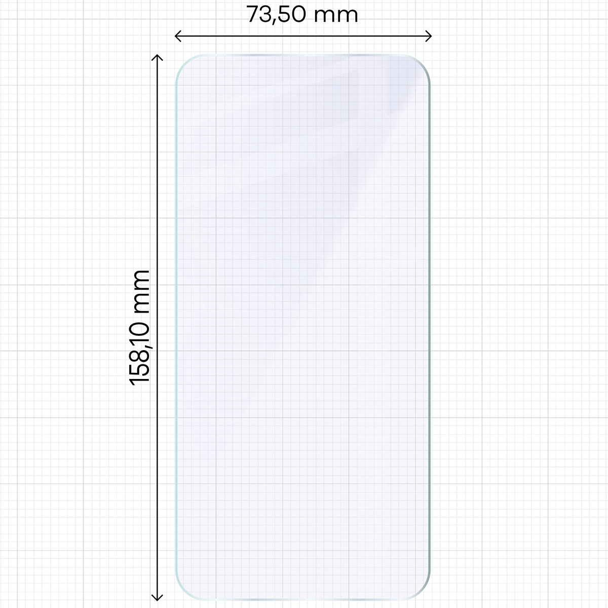 Miarka z wymiarami szkła hybrydowego Bizon Hybrid Mule Duo do Xiaomi 15T