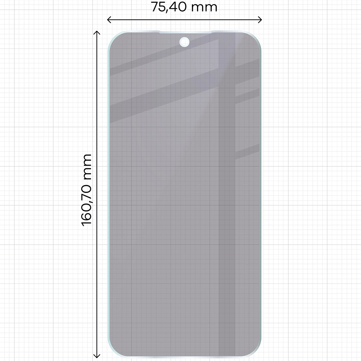 Wymiary szkła Bizon Hybrid Shadow do Xiaomi 15T