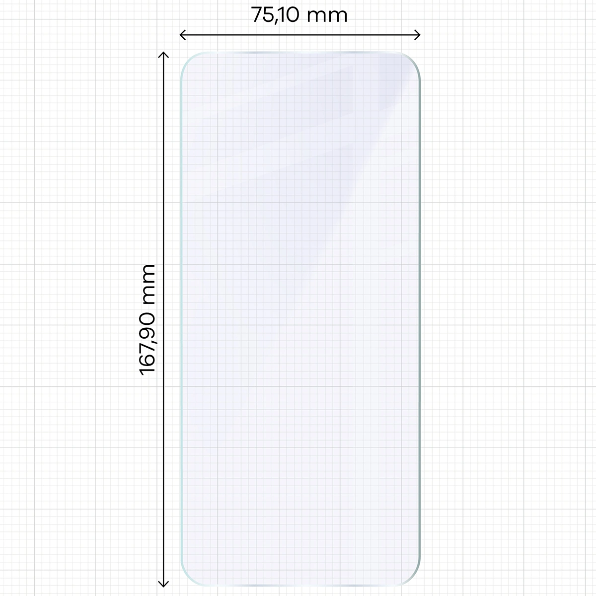 Miarka z wymiarami szkła hybrydowego Bizon Hybrid Mule do Xiaomi POCO C85 4G