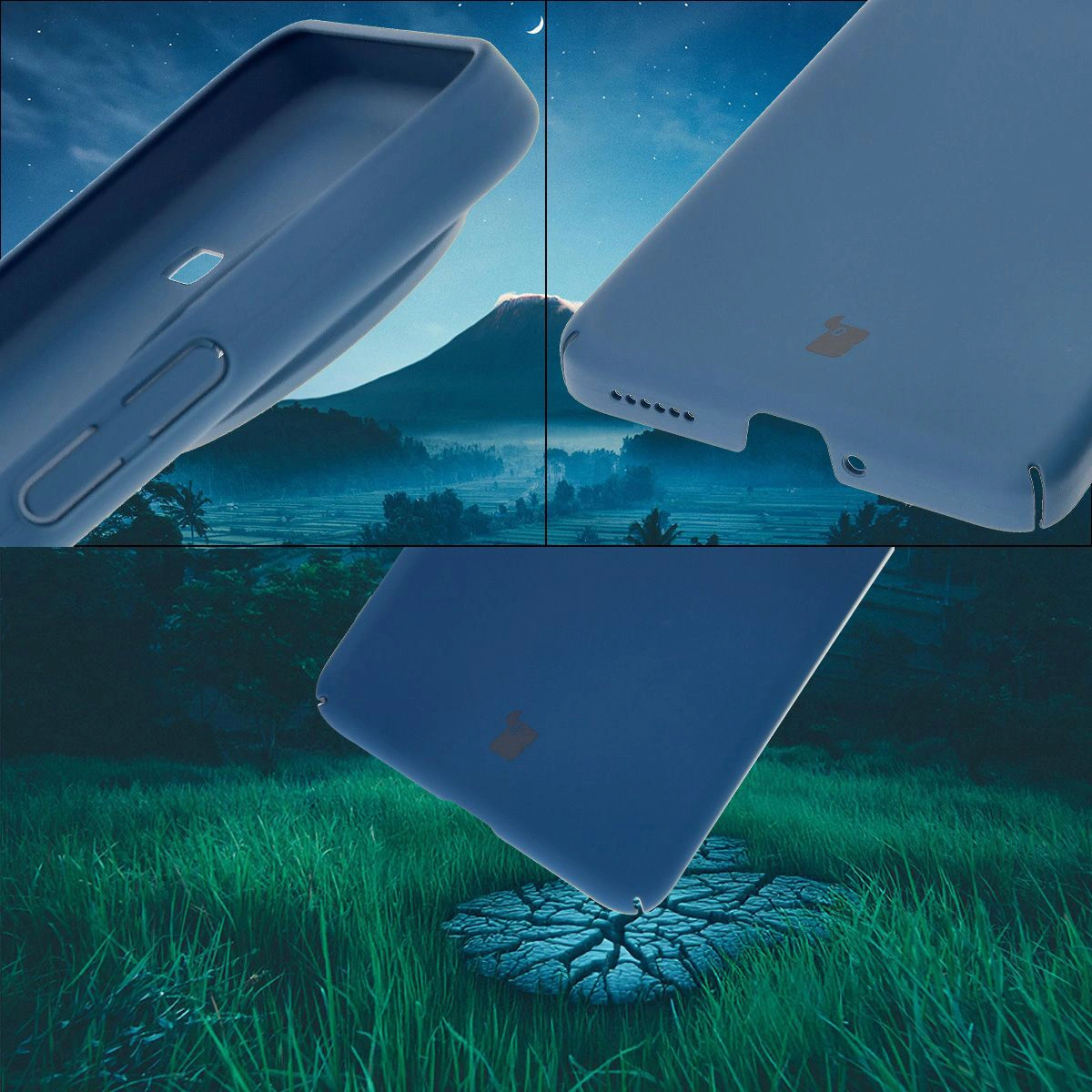 Zintegrowane osłony na przyciski, wycięcia i twardy materiał etui Bizon Case Łupka