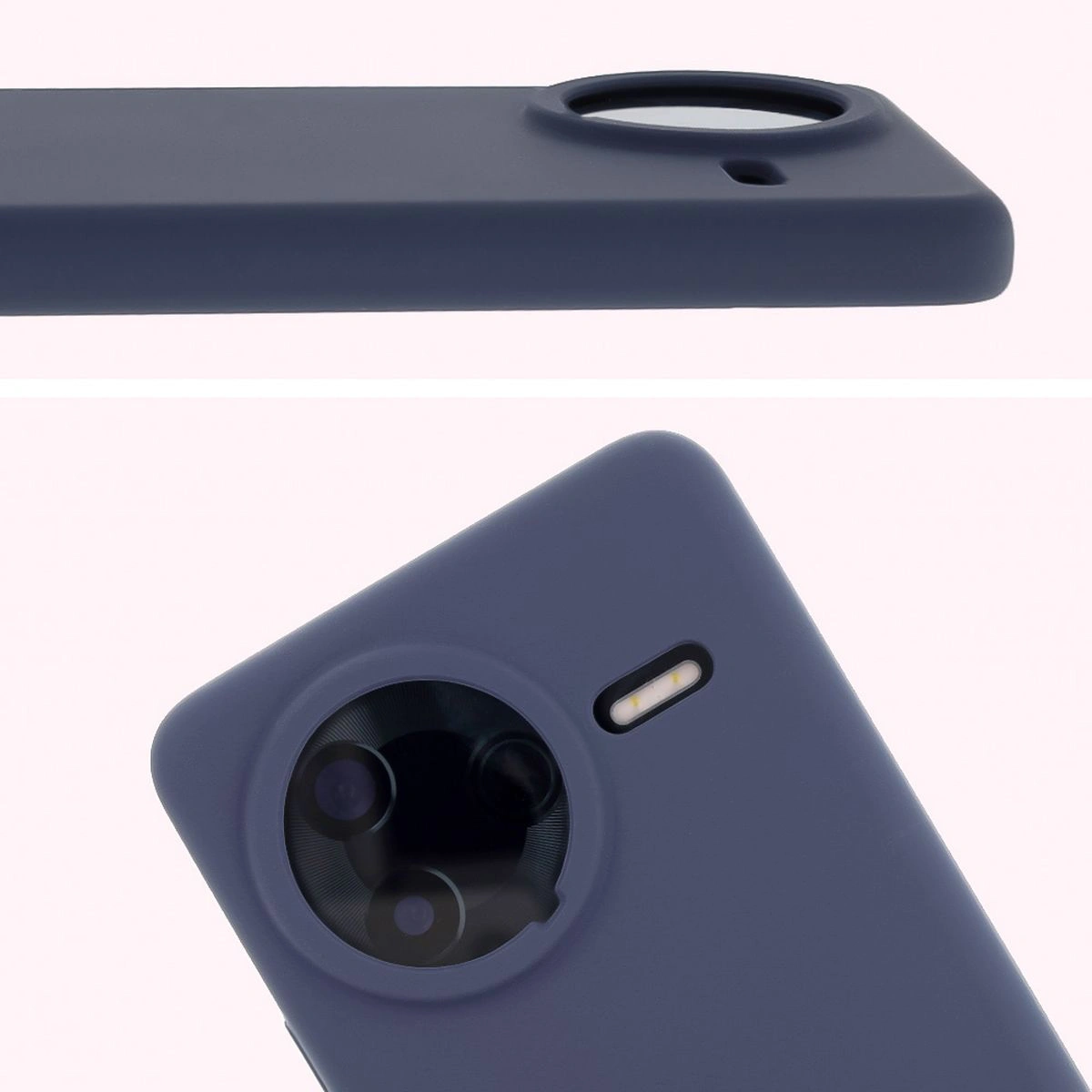 Zbliżenie na wycięcie na obiektywy w etui Bizon Soft Case do Xiaomi Poco F7 Ultra