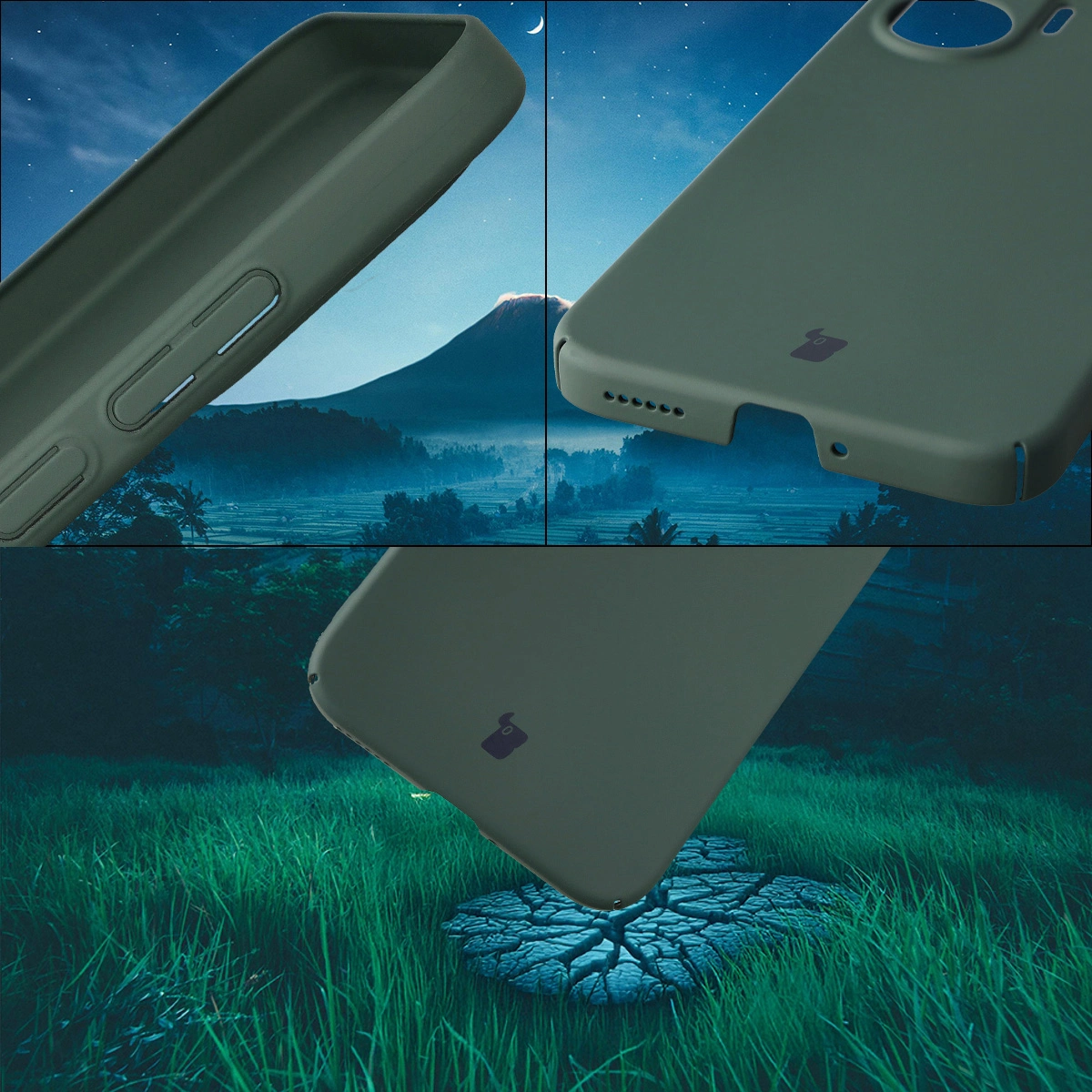 Zintegrowane osłony na przyciski, wycięcia i twardy materiał etui Bizon Case Łupka do Xiaomi POCO F7