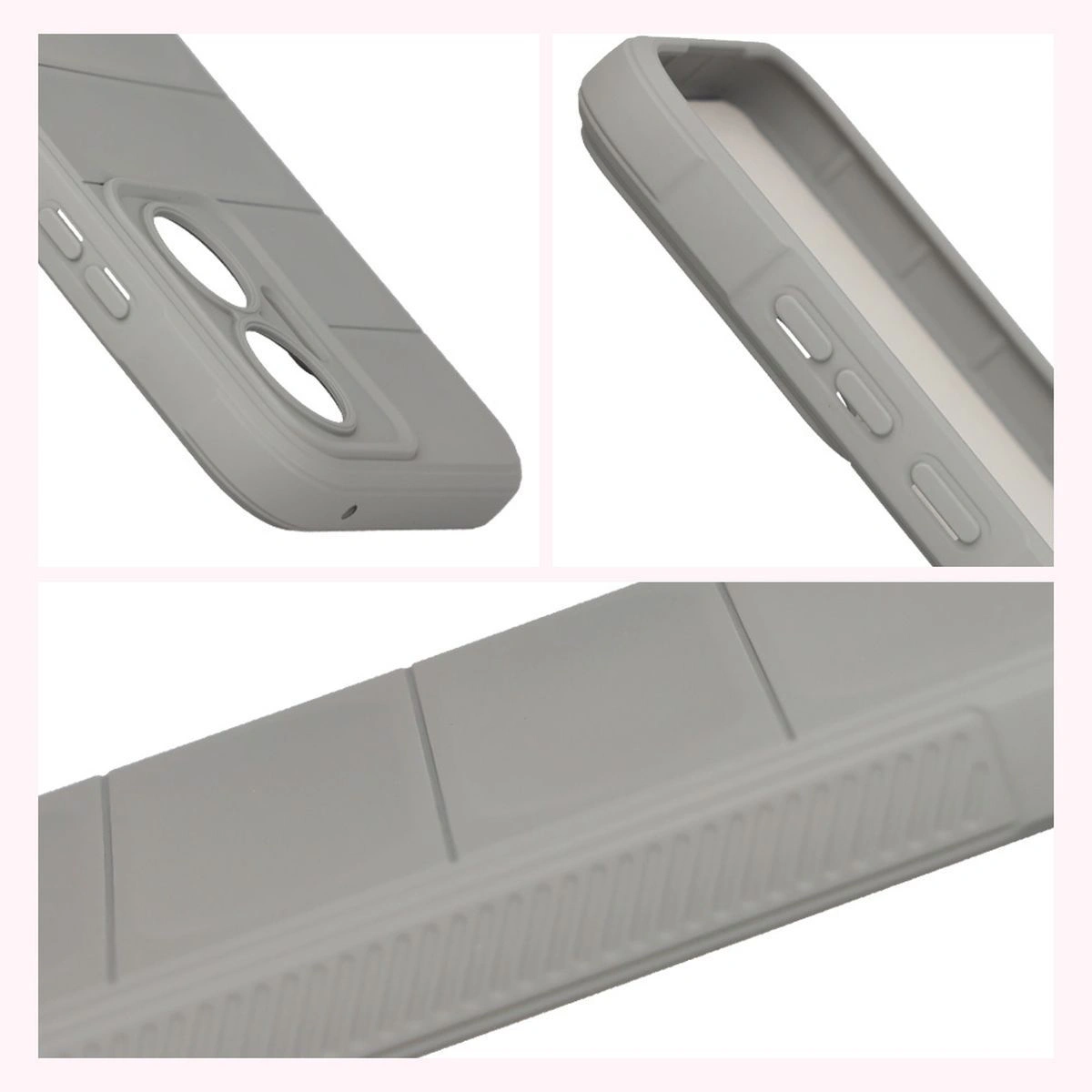 Teksturowane boki i podwyższone krawędzie ekranu i aparatu w etui Bizon Case Tur do Xiaomi POCO F7