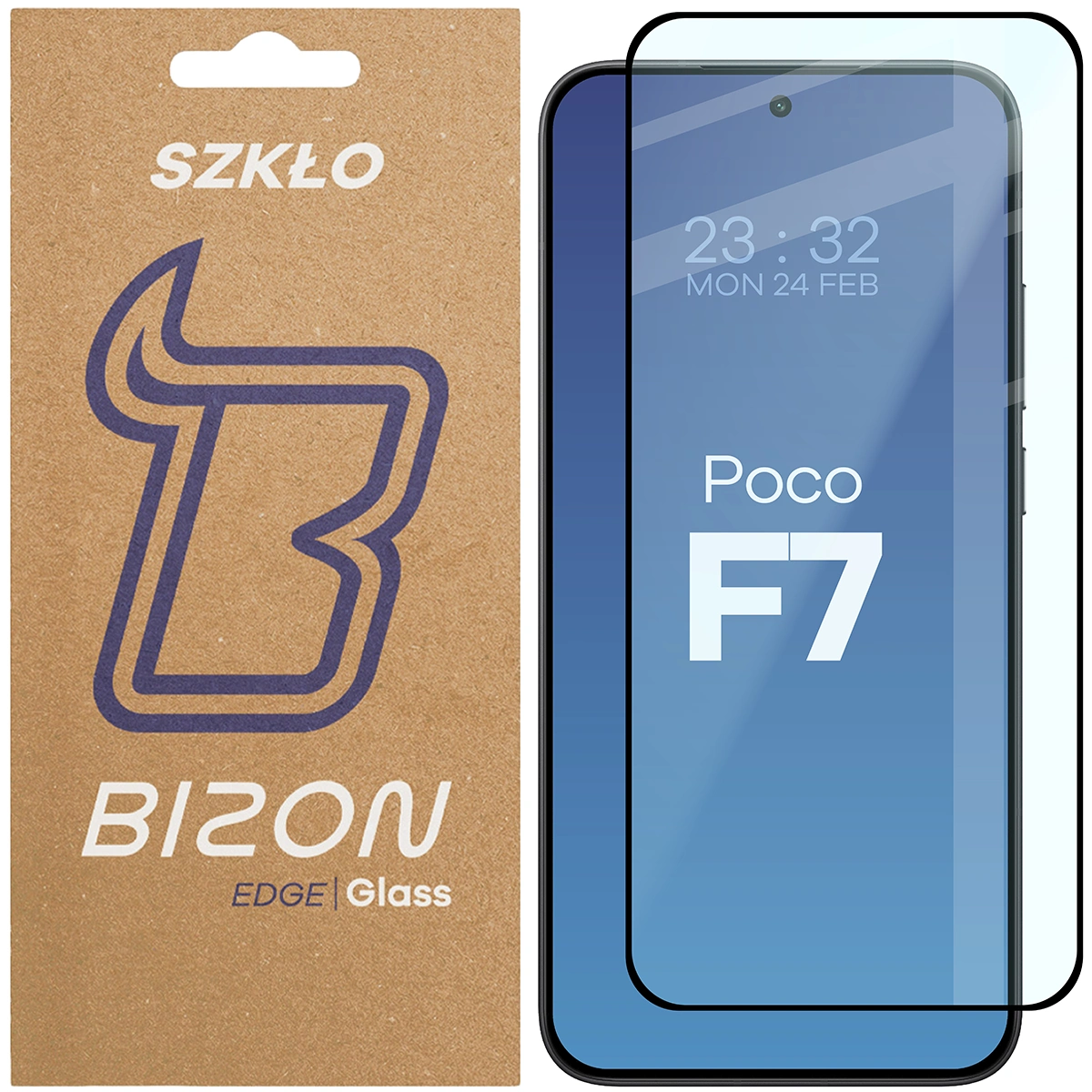Szkło hartowane na cały ekran Bizon Glass Edge dla Xiaomi POCO F7