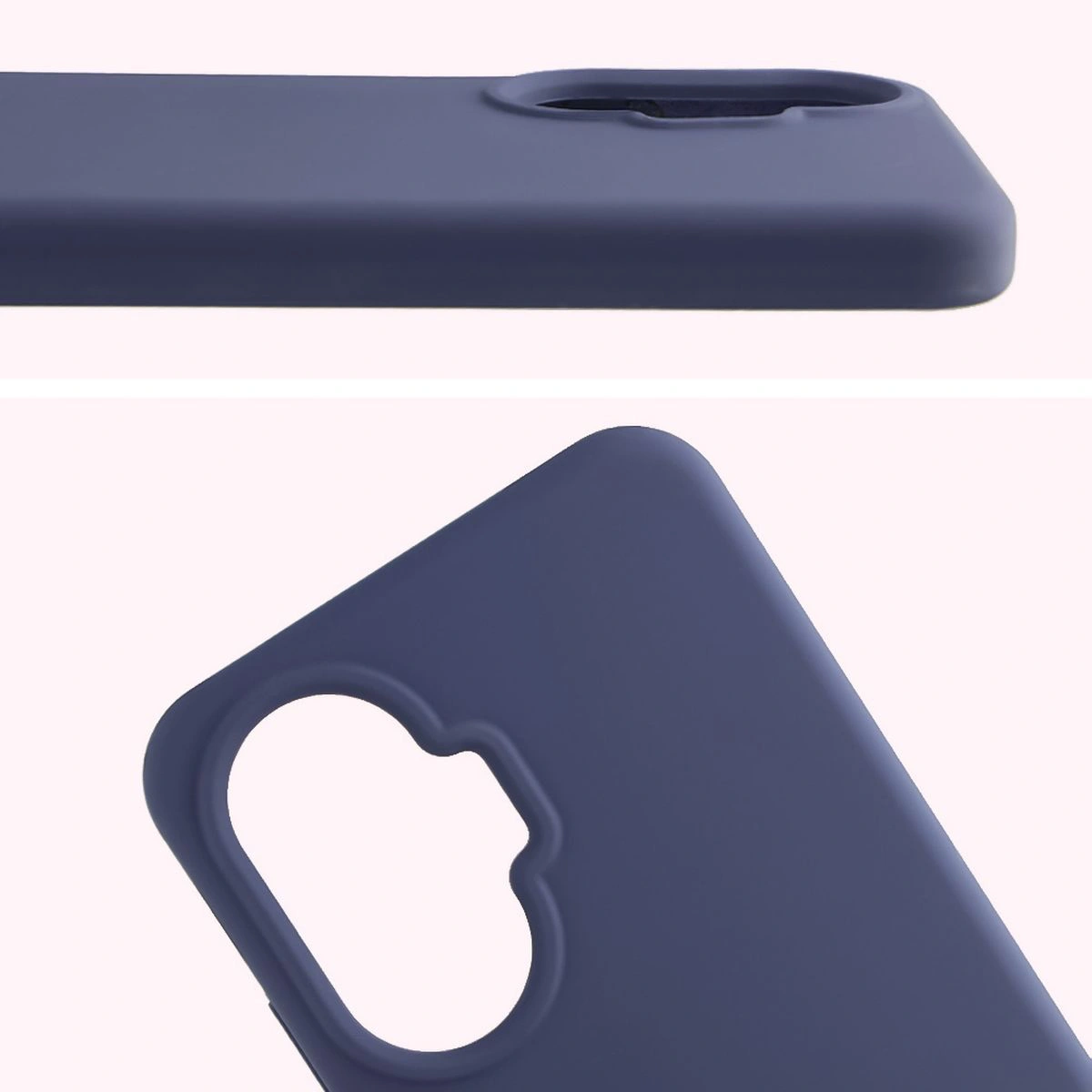 Zbliżenie na wycięcie na obiektywy w etui Bizon Soft Case do Xiaomi POCO F7