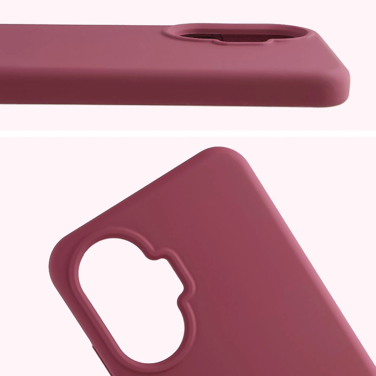Zbliżenie na wycięcie na obiektywy w etui Bizon Soft Case do Xiaomi POCO F7