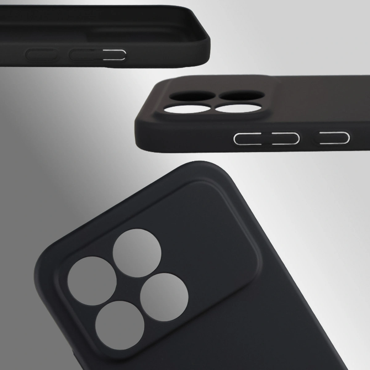 Dedykowane wycięcia i podwyższone krawędzie aparatu i ekranu w etui Bizon Case Łupka do Xiaomi POCO F8 Pro