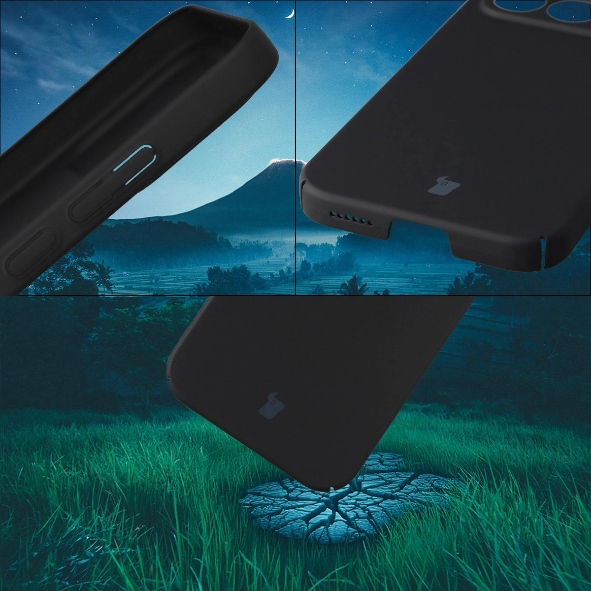 Zintegrowane osłony na przyciski, wycięcia i twardy materiał etui Bizon Case Łupka do Xiaomi POCO F8 Pro