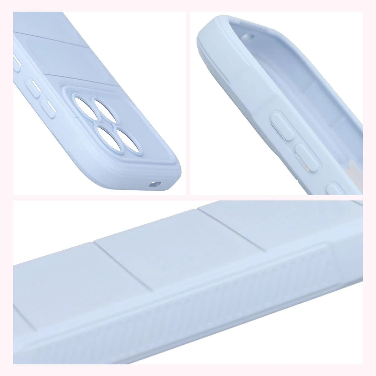 Teksturowane boki i podwyższone krawędzie ekranu i aparatu w etui Bizon Case Tur do Xiaomi POCO F8 Pro