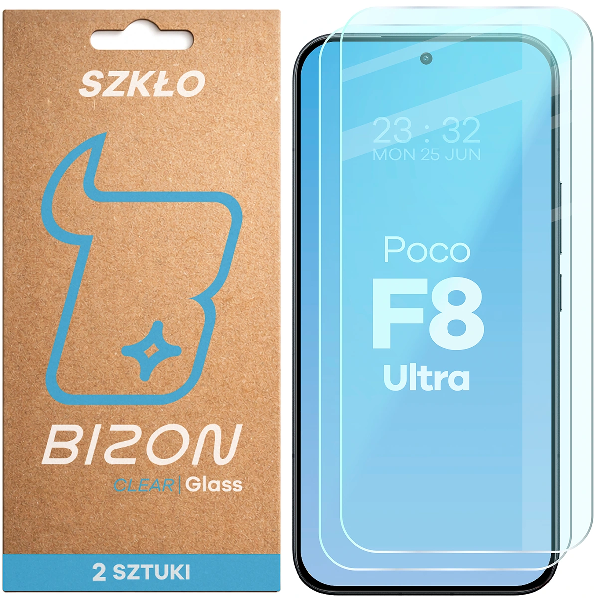 Szkło hartowane Bizon Glass Clear Duo do Xiaomi POCO F8 Ultra, 2 sztuki