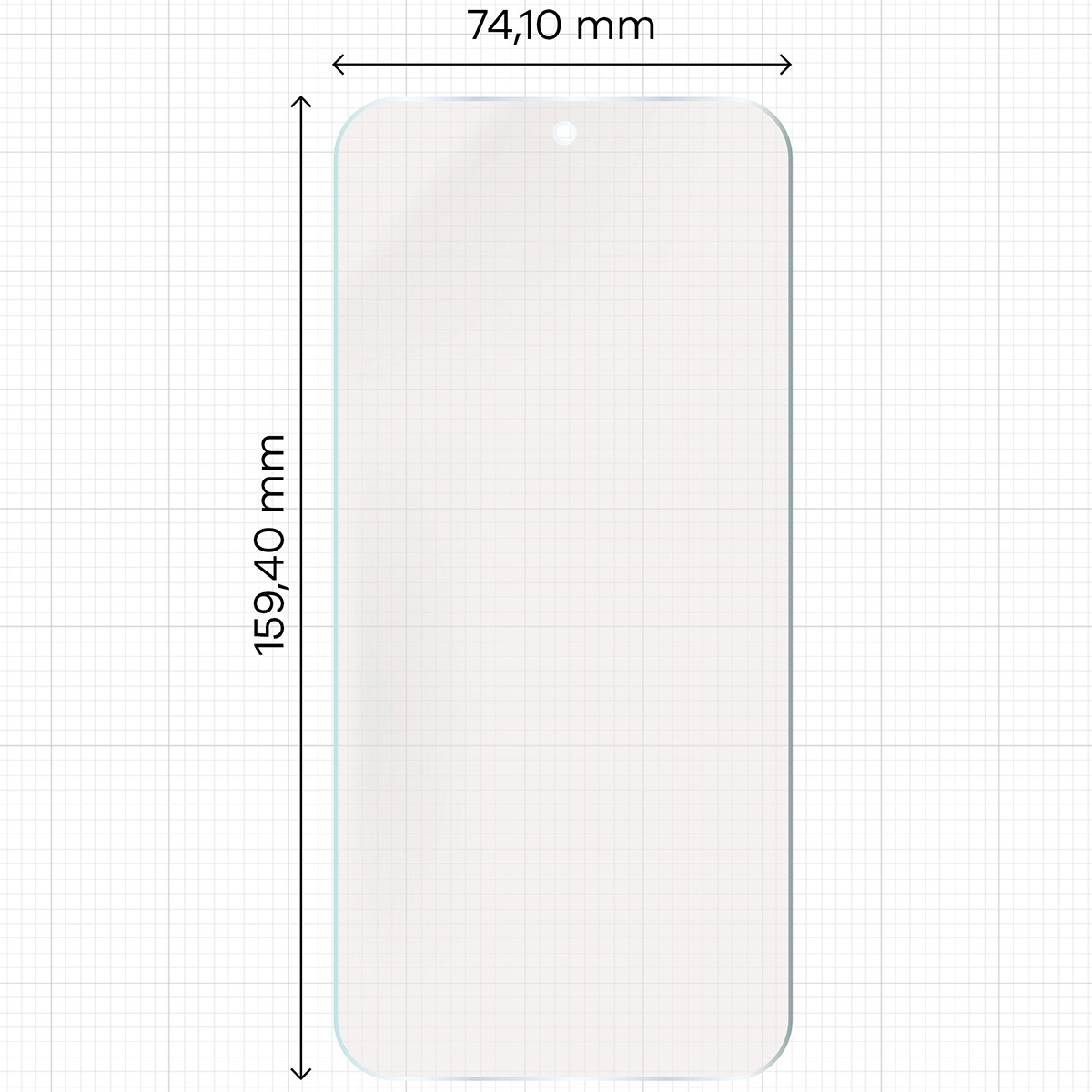 Miarka z wymiarami folii matowej Bizon Film Sun do Xiaomi POCO F8 Ultra