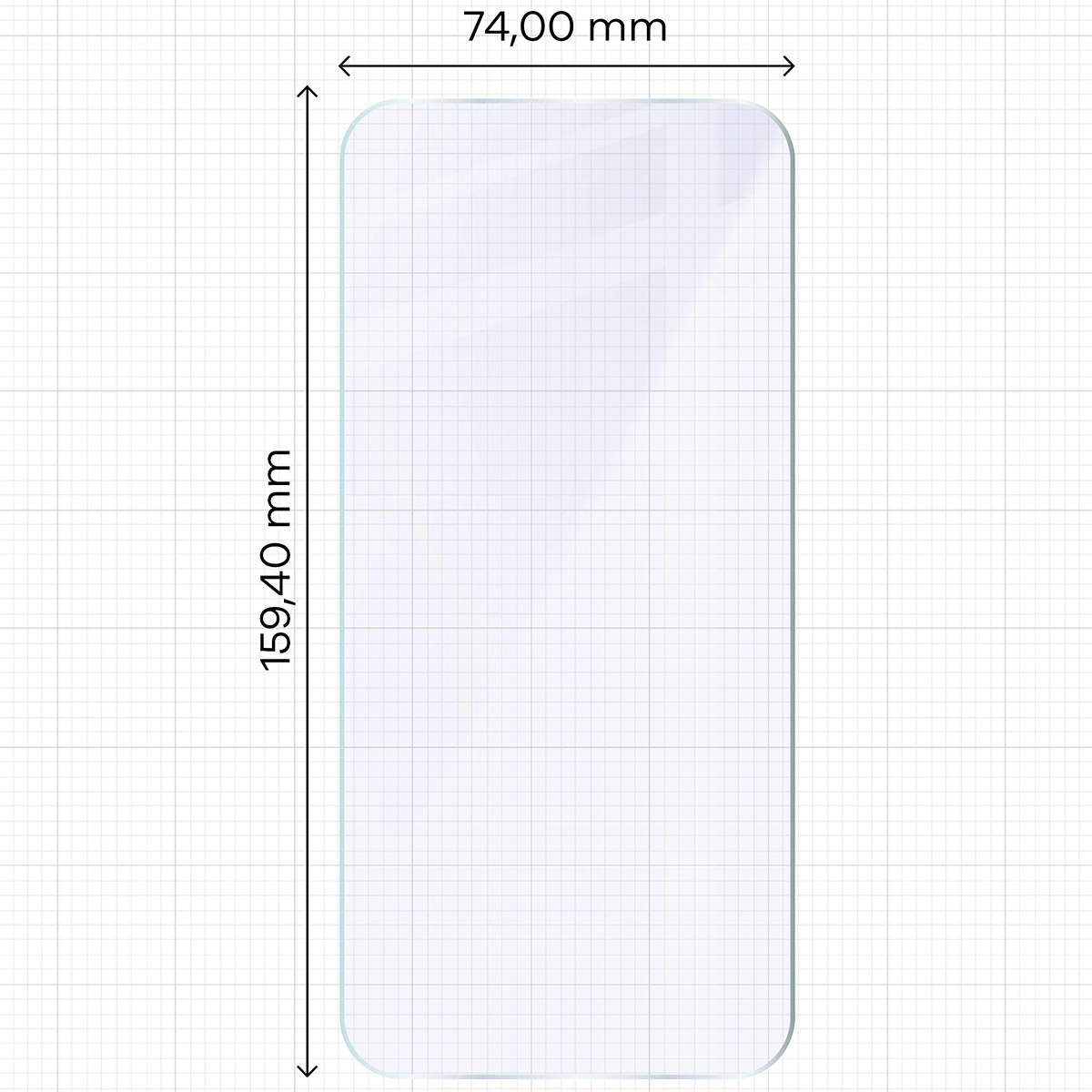 Miarka z wymiarami szkła hybrydowego Bizon Hybrid Mule do Xiaomi POCO F8 Ultra