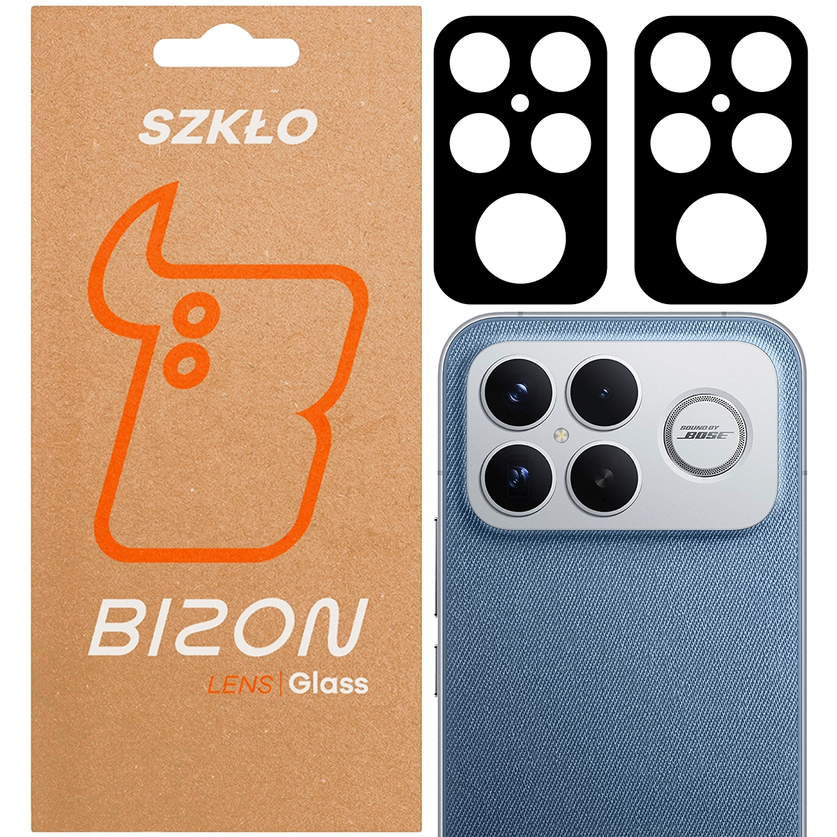 Pudełko i 2 sztuki szkła na aparat Bizon Glass Lens do Xiaomi POCO F8 Ultra
