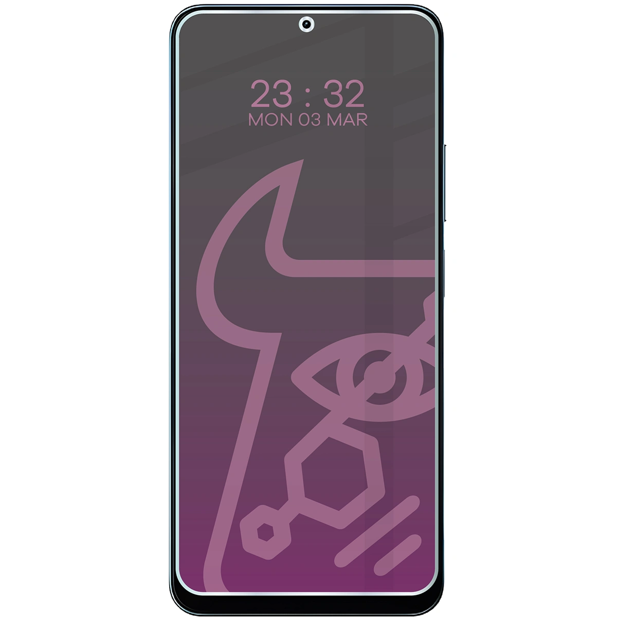 Wizualizacja szkła Hybrid Shadow nałożonego na telefon Xiaomi POCO M7 5G