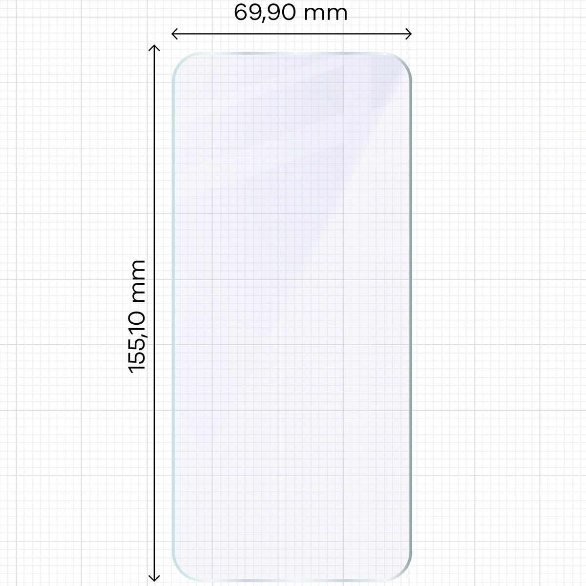 Miarka z wymiarami szkła hybrydowego Bizon Hybrid Mule Duo do Xiaomi POCO M8 Pro 5G