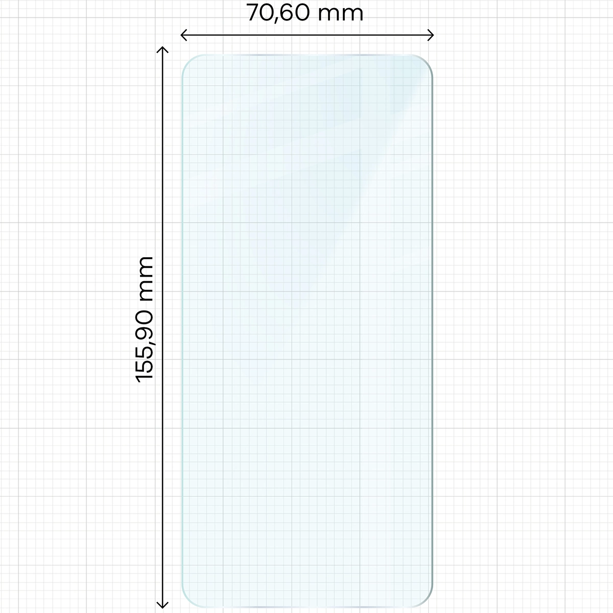 Miarka z wymiarami szkła hartowanego Bizon Glass Clear Pack do Xiaomi POCO F6 Pro
