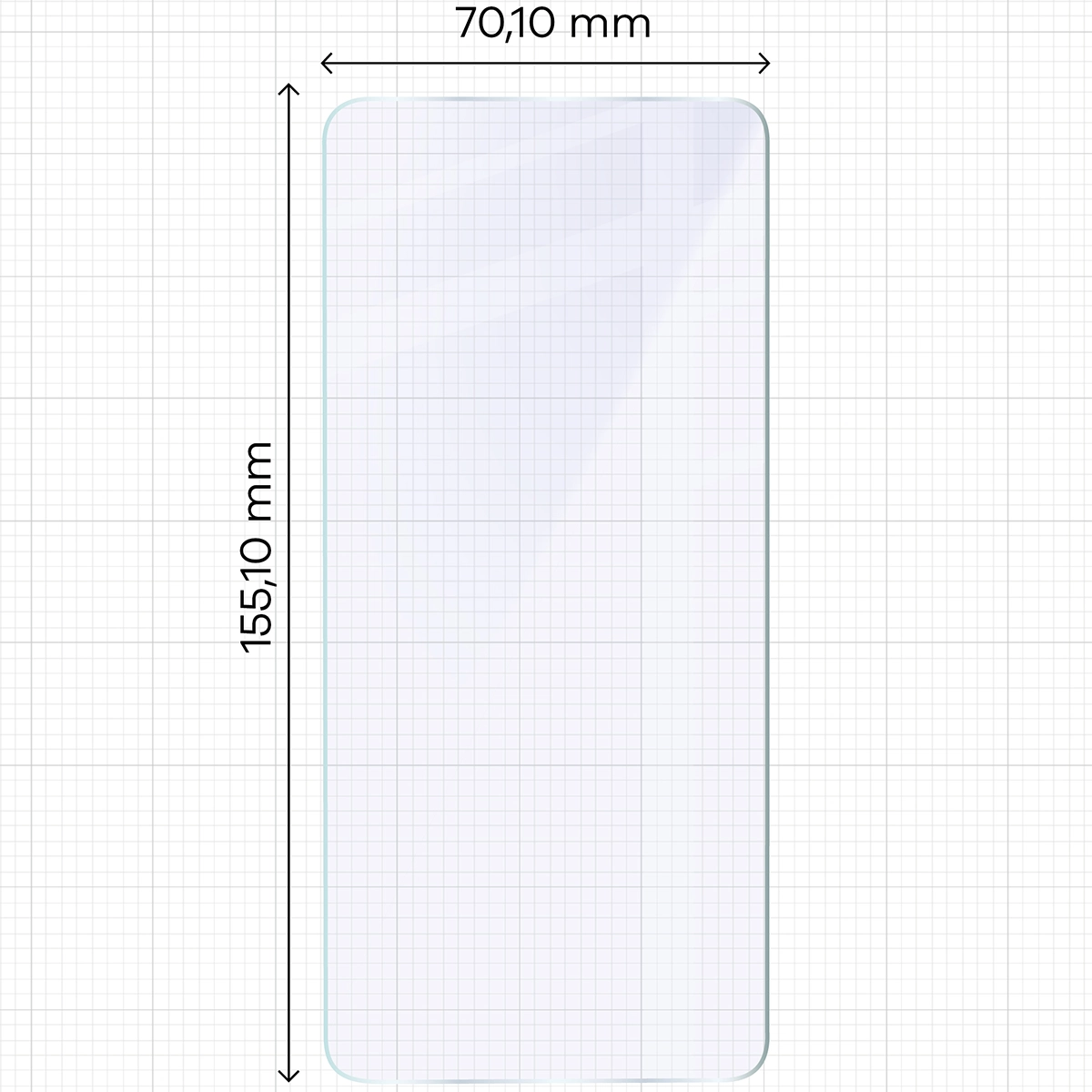 Miarka z wymiarami szkła hybrydowego Bizon Hybrid Mule Duo do Xiaomi POCO X7 Pro