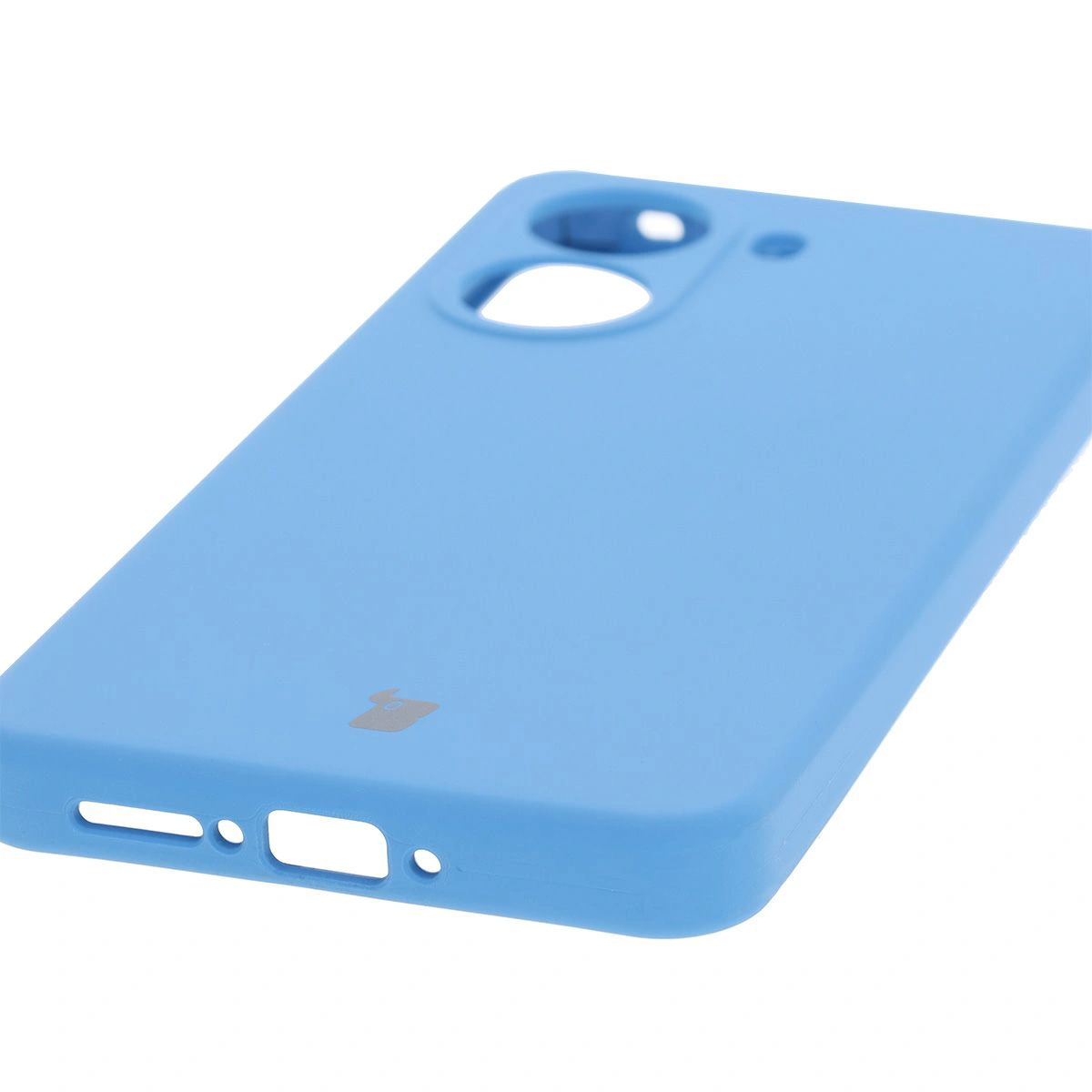 Zbliżenie na precyzyjne wycięcia i możliwość ładowania indukcyjnego w etui Bizon Soft Case do Xiaomi Poco X7 Pro