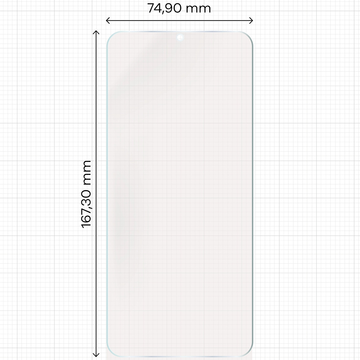 Miarka z wymiarami folii matowej Bizon Film Sun do Xiaomi Redmi 15C 5G