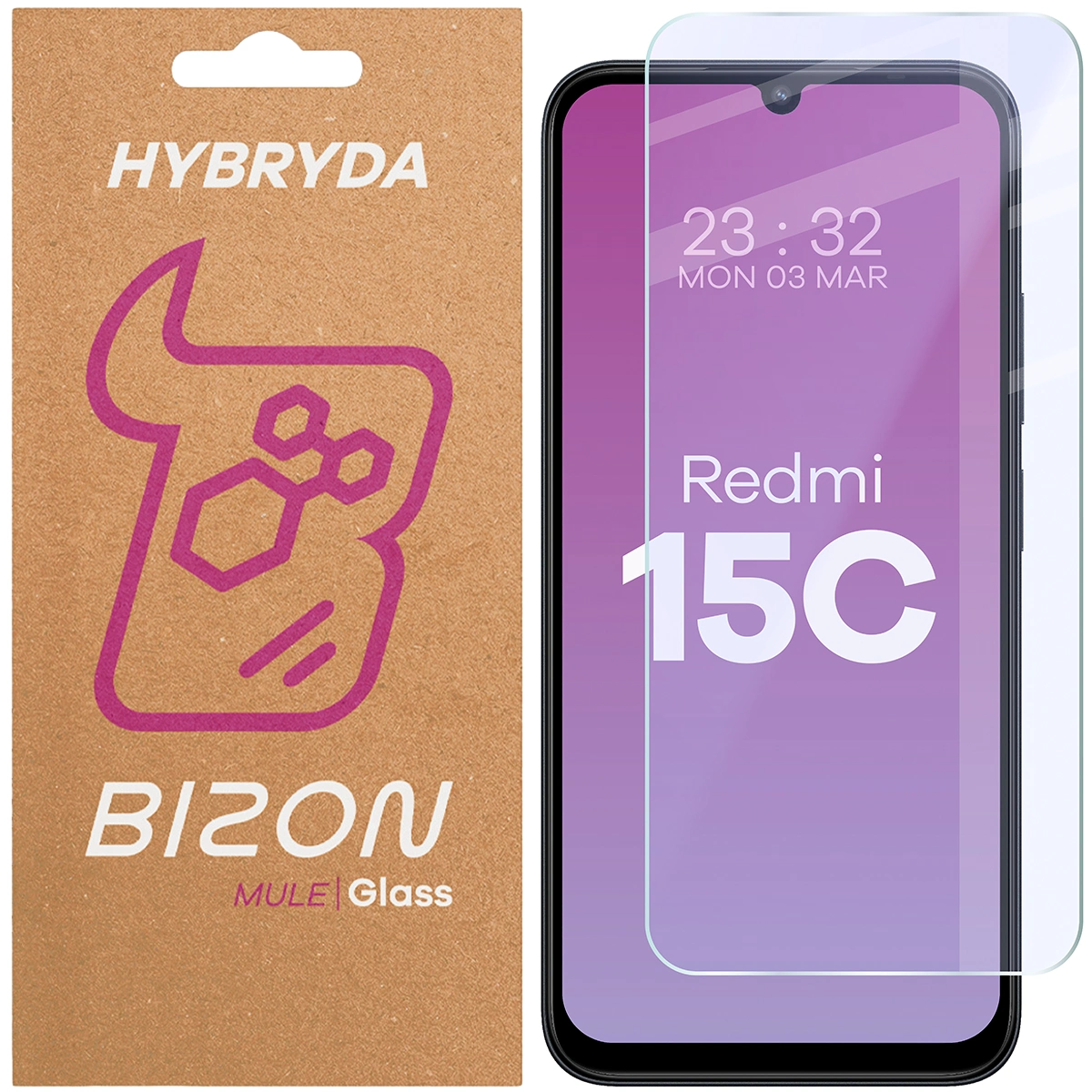 Szkło hybrydowe na ekran Bizon Hybrid Mule do Xiaomi Redmi 15C 4G