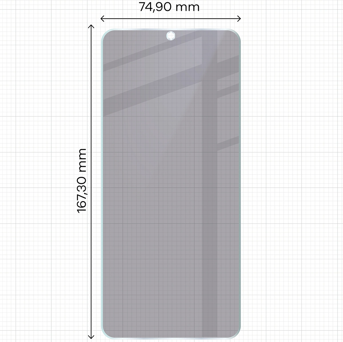 Wymiary szkła Bizon Hybrid Shadow do Xiaomi Redmi 15C 5G