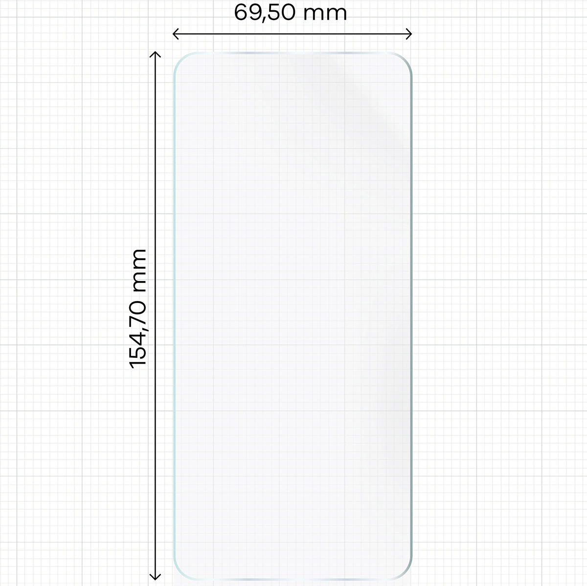 Miarka z wymiarami folii hydrożelowej Bizon Film Hydrogel Front do Xiaomi Redmi Note 11 / 11S 4G