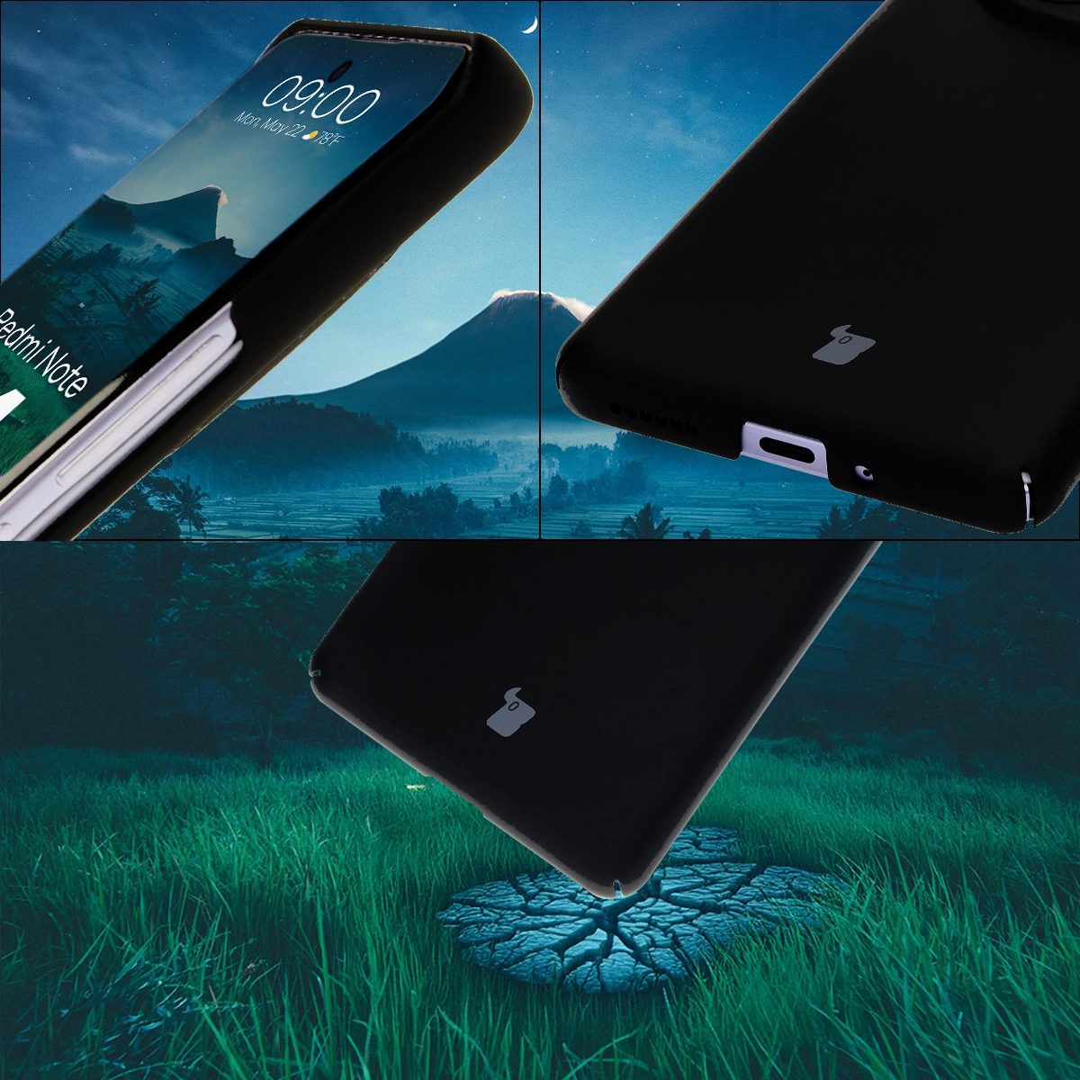 Zintegrowane osłony na przyciski, wycięcia i twardy materiał etui Bizon Case Łupka do Xiaomi Redmi Note 14 Pro 5G