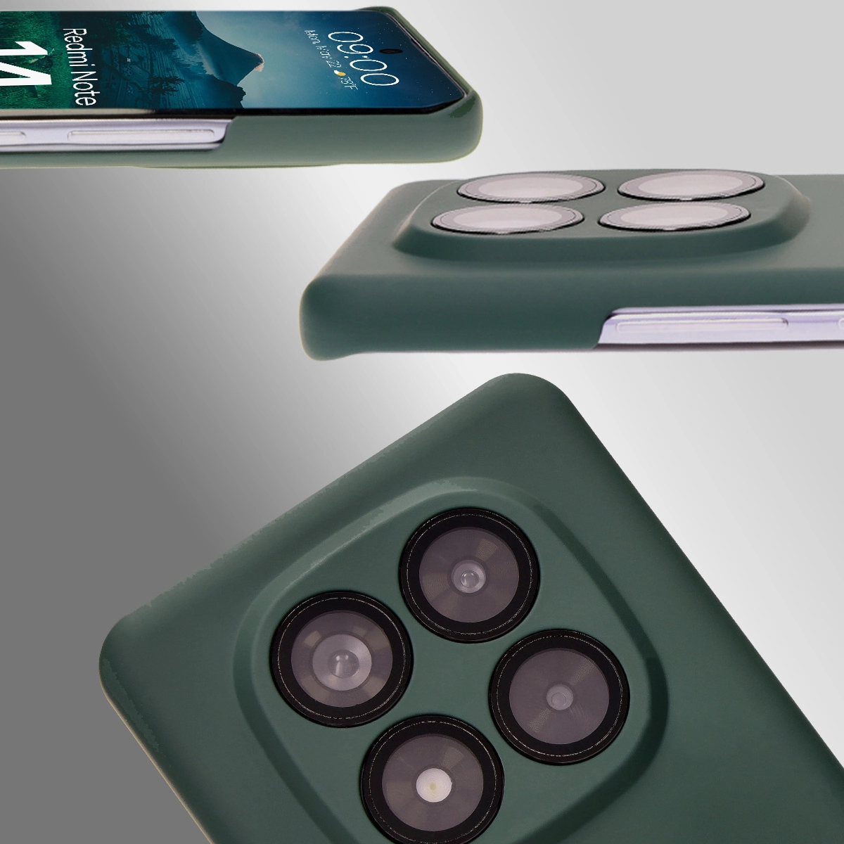 Dedykowane wycięcia i podwyższone krawędzie aparatu i ekranu w etui Bizon Case Łupka do Xiaomi Redmi Note 14 Pro 5G