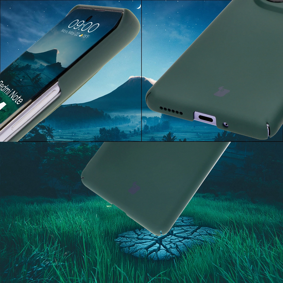 Zintegrowane osłony na przyciski, wycięcia i twardy materiał etui Bizon Case Łupka do Xiaomi Redmi Note 14 Pro 5G