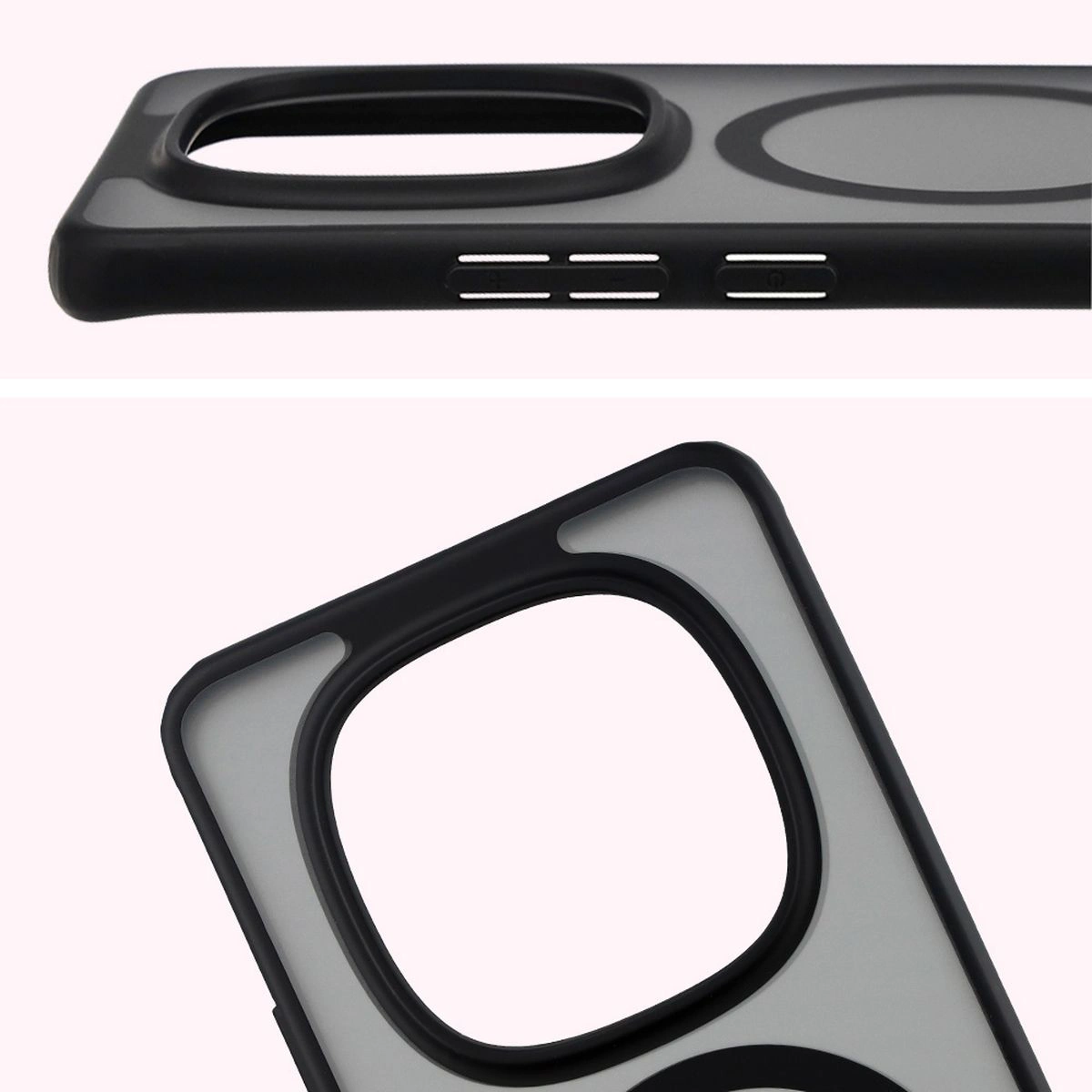 Pełne wycięcie i podwyższone krawędzie aparatu w etui Bizon Case MatteO do Xiaomi Redmi Note 15 / Xiaomi POCO M8 5G