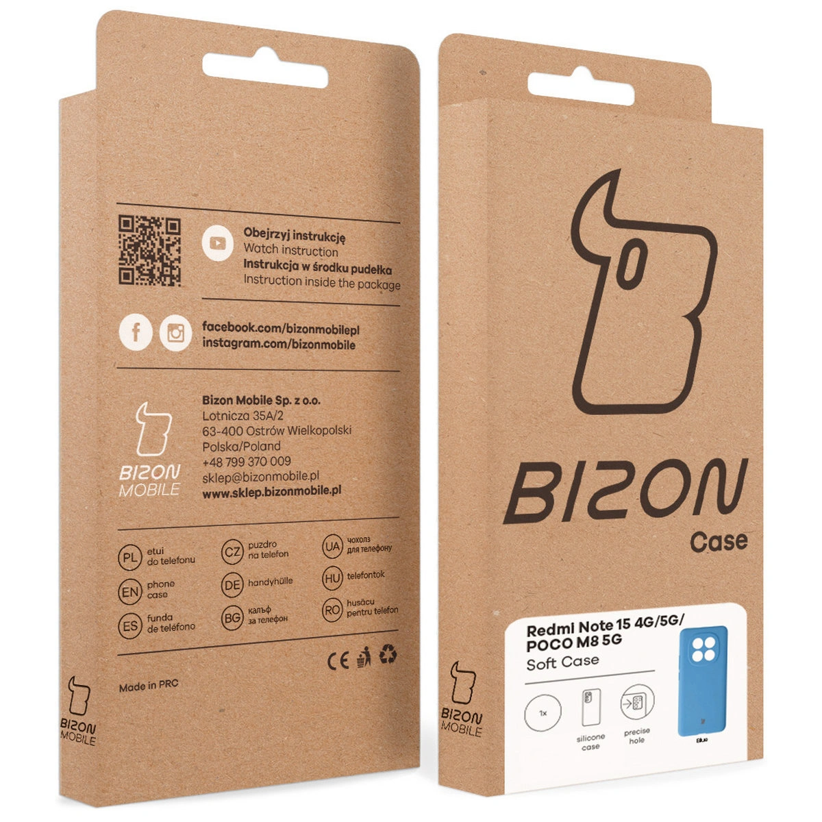 Kraftowe pudełko Bizon Case z dedykowaną etykietą do Xiaomi Redmi Note 15 / Xiaomi POCO M8 5G