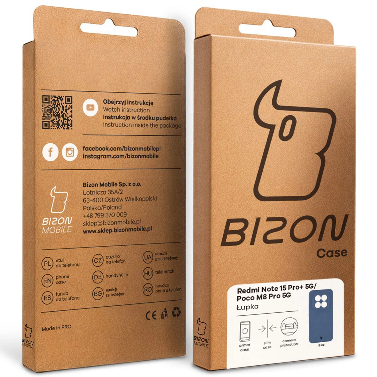 Kraftowe pudełko Bizon Case z dedykowaną etykietą do Xiaomi Redmi Note 15 Pro Plus 5G / POCO M8 Pro 5G
