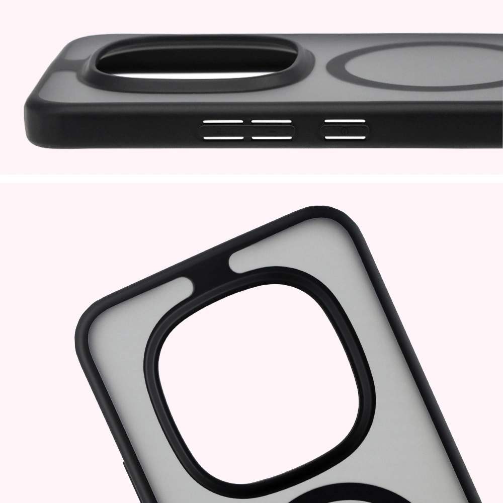 Pełne wycięcie i podwyższone krawędzie aparatu w etui Bizon Case MatteO do Xiaomi Redmi Note 15 Pro Plus 5G / Poco M8 Pro