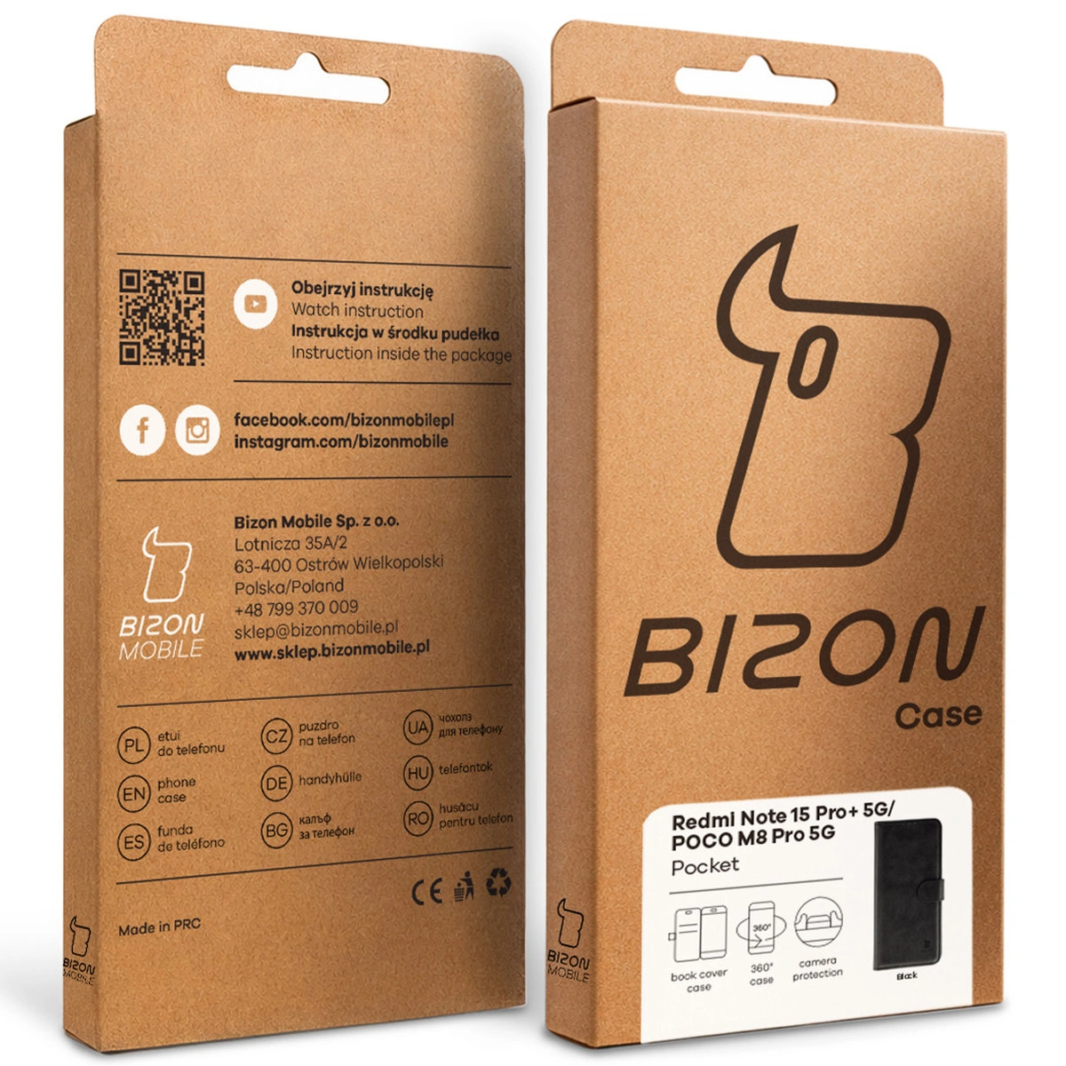 Kraftowe pudełko Bizon Case z dedykowaną etykietą do Xiaomi Redmi Note 15 Pro Plus 5G / POCO M8 Pro 5G