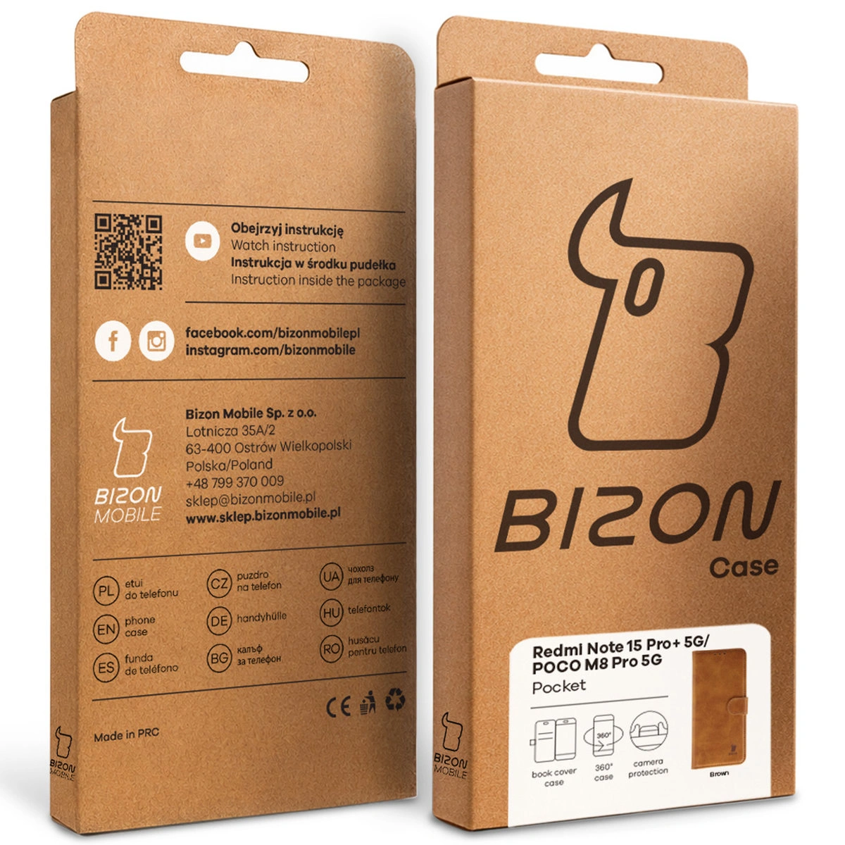 Kraftowe pudełko Bizon Case z dedykowaną etykietą do Xiaomi Redmi Note 15 Pro Plus 5G / POCO M8 Pro 5G