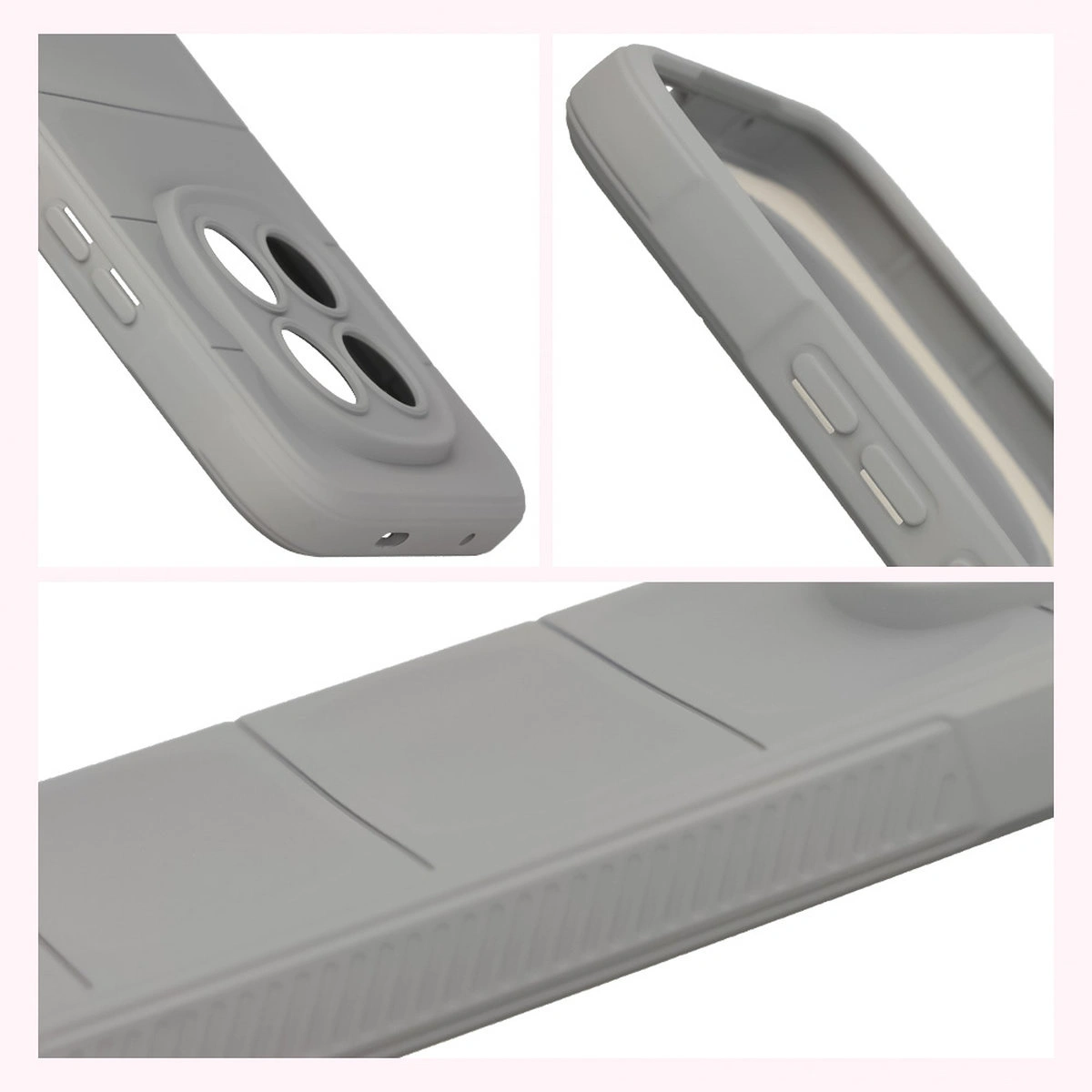 Teksturowane boki i podwyższone krawędzie ekranu i aparatu w etui Bizon Case Tur do Xiaomi Redmi Note 15 Pro Plus 5G / POCO M8 Pro 5G