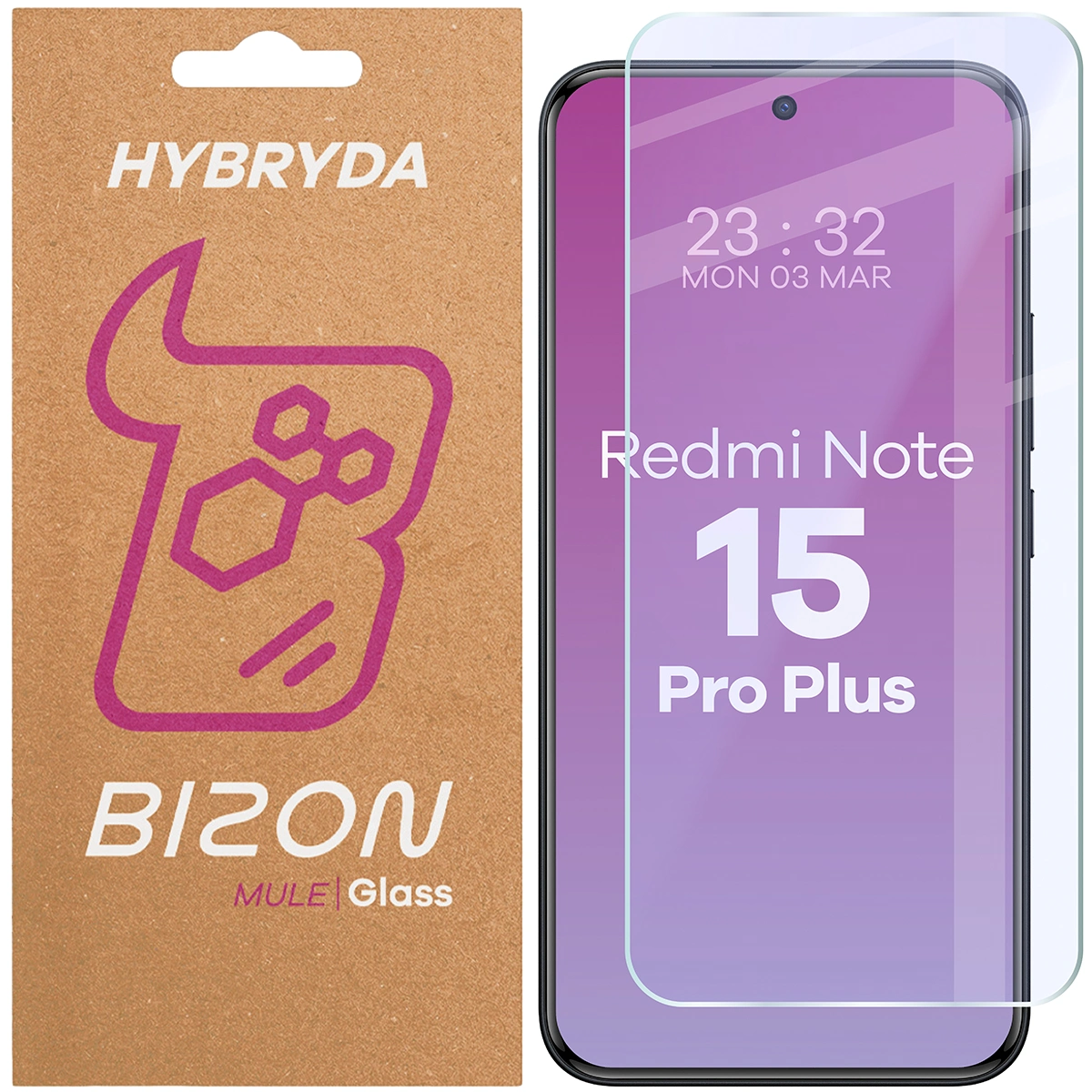 Szkło hybrydowe na ekran Bizon Hybrid Mule do Xiaomi Redmi Note 15 Pro Plus 5G