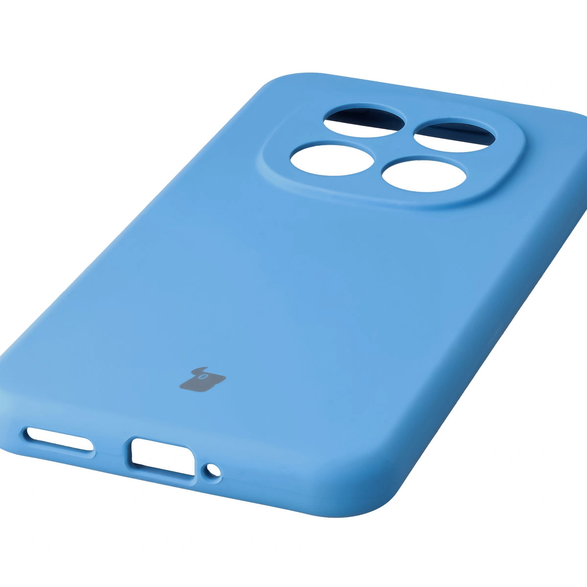Zbliżenie na precyzyjne wycięcia i możliwość ładowania indukcyjnego w etui Bizon Soft Case do Xiaomi Redmi Note 15 Pro Plus 5G / POCO M8 Pro 5G