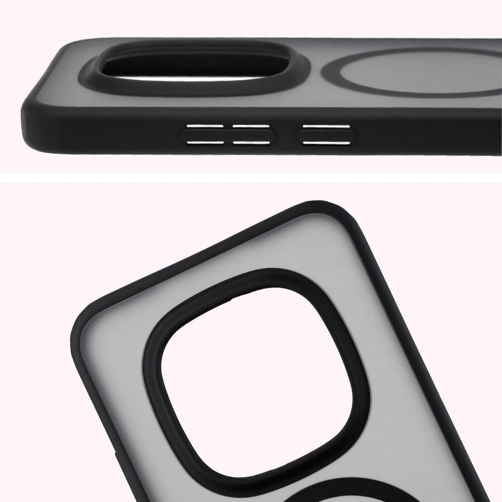 Pełne wycięcie i podwyższone krawędzie aparatu w etui Bizon Case MatteO do Xiaomi Redmi Note 15 Pro 5G