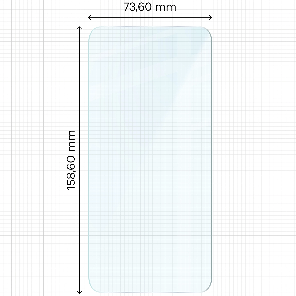 Miarka z wymiarami szkła hartowanego Bizon Glass Clear Pack do Xiaomi Redmi Note 15 Pro 5G