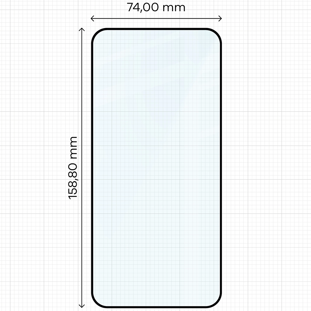 Wymiary szkła Bizon Glass Edge do Xiaomi Redmi Note 15 Pro 5G
