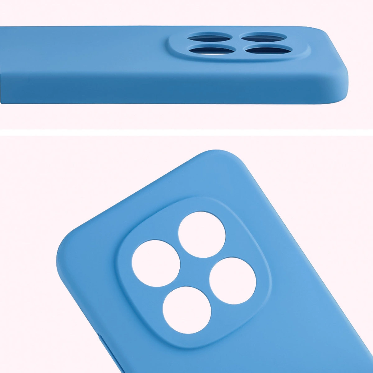 Zbliżenie na wycięcia na obiektywy w etui Bizon Soft Case do Xiaomi Redmi Note 15 Pro 5G