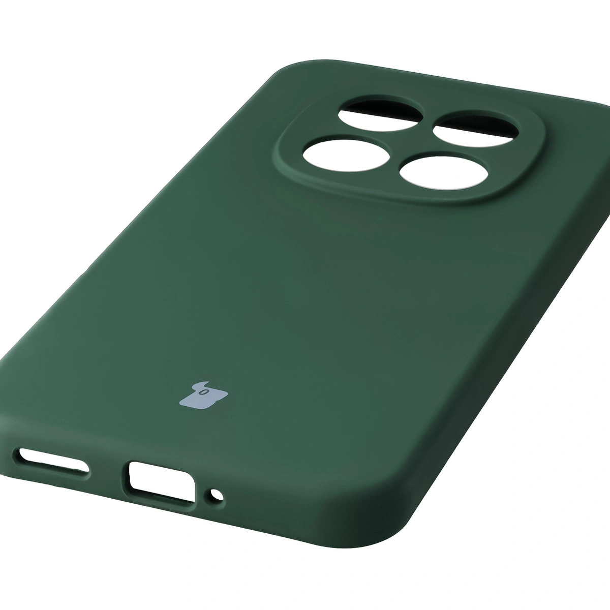 Zbliżenie na precyzyjne wycięcia i możliwość ładowania indukcyjnego w etui Bizon Soft Case do Xiaomi Redmi Note 15 Pro 5G